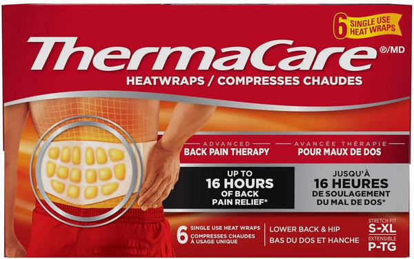 ThermaCare Heatwraps Advance Back Pain Therapy, Stretch Fit S-XL, 6 count