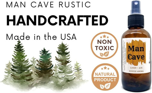 Rustic Man Cave Spray, Men's Room Spray with Natural Essential Oils, In The Woods Scent (4 FL OZ)