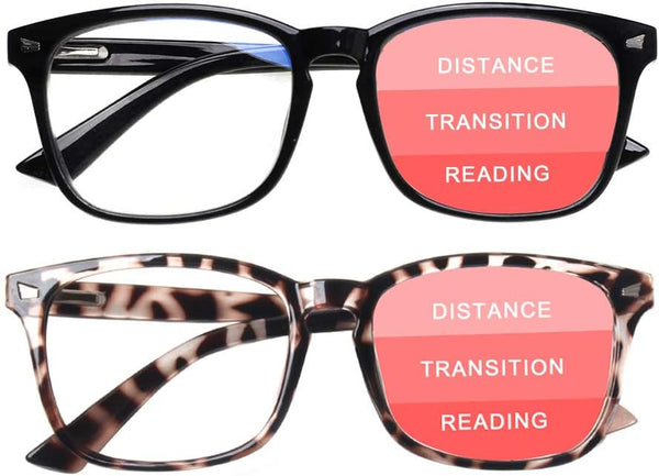 SIGVAN Blue Light Blocking Progressive Multifocal Computer Glasses for Men and Women, Spring Hinge Readers (2 Mix, 2.5)