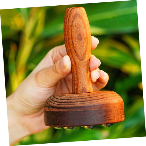 Portable Massager for Deep Tissue Muscle Relief Detachable Wooden Roller with Balls for Neck Back Arm and Thigh