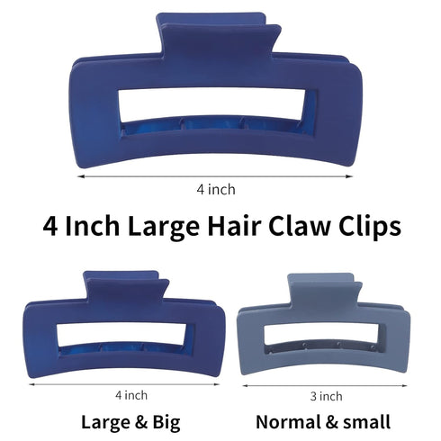Sisiaipu 12 Pcs Large Hair Accessories, Jumbo Square Jaw Clips for Thick Hair, Bulk Clips for Women