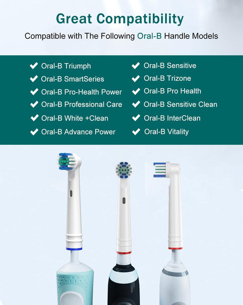 Replacement Toothbrush Heads for Oral B Braun, 16 Pack Compatible with Oral-B Models for Adults and Kids