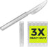 100 Pack Heavy Duty Plastic Clear Knives, Disposable Individually Wrapped, Sturdy Like Silverware, Perfect for Catering