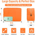 Nylon Large Makeup Bag Travel Cosmetic Bag Pouch, Preppy Big Makeup Bag Cute Cosmetic Zipper Pouch Purse, Waterproof Toiletry Bag Clutch Makeup Organizer Travel Essentials for Women Men Girls(Orange)