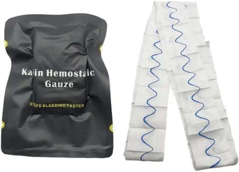 First Aid Advanced Quick Clotting Combat Gauze - Flexible Hemostatic Gauze - Stop The Bleed kit Faster Wound Packing Gauze with Quick Clotting Medical Gauze - Survival Kit Supplies - 3" x 12.5'