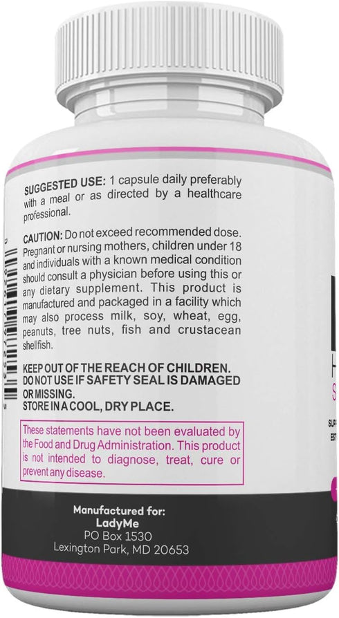 LADYME WOMEN'S HEALTH 150mg 60 DIM Complex Hormonal Support Menopause Relief Supplement for Hot Flashes & Hormonal Acne