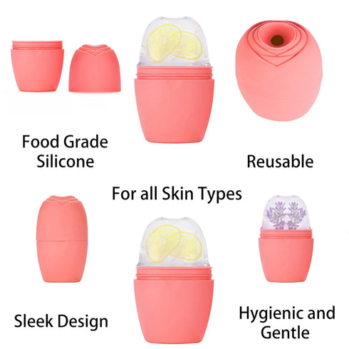 Recula Ice Face Roller, Silicone Ice Roller for Face & Neck, Puffiness Relief, Reusable Mold, Skin Care for Women