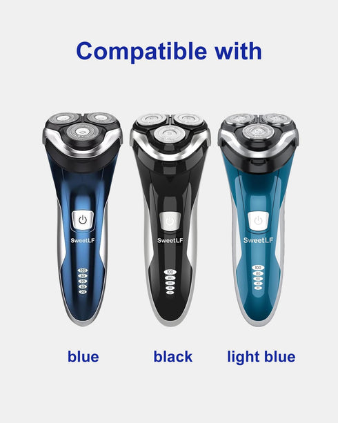Men's Electric Shaver Replacement Heads Compatible with SweetLF Electric Razor SWS7105 SWS7105BK, 3 Replacement Blades(Blades Only), 2 Cleaning Brush