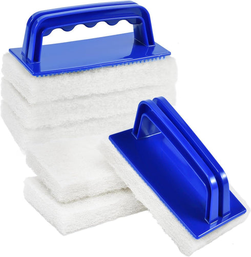 YoleShy Shower Scrubber Non-Scratch Bathtub Scrubber Heavy Duty Scrub Pad with Handle for