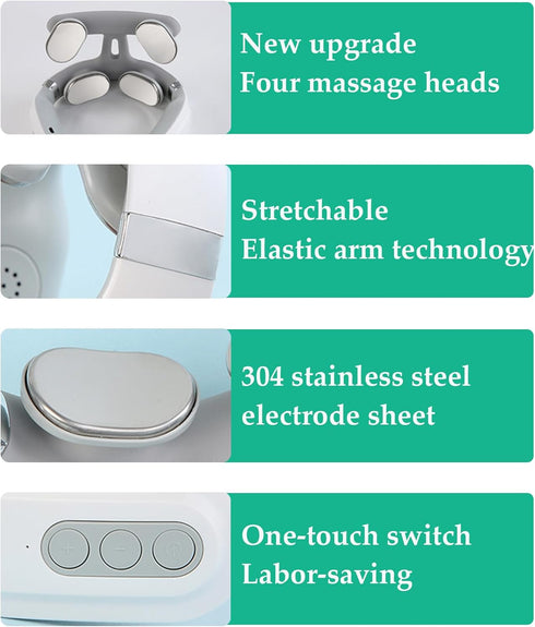 OBRADOYA 2.0 Massager4 Heads6 Modes14 (1 Vitality Magic Pro Neck Massager - Upgraded Neck Heated Massage Adjustable