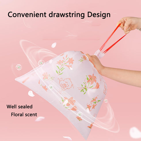 YIHUANYIFA 4 156pcs Gallon Small Trash Bags Tearing-Free Drawstring for Bathroom Office Home Bedroom Trash Can