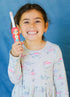 Kids Manual Toothbrush for 2-10 Year Old - Aqua The Mermaid | Soft Bristles, Easy Grip Handle, Bonus Brush Head