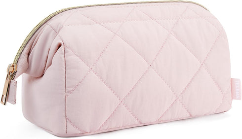 Telena Puffer Makeup Bags for Women - Nylon Puffy Makeup Organizer Case, Travel Essentials