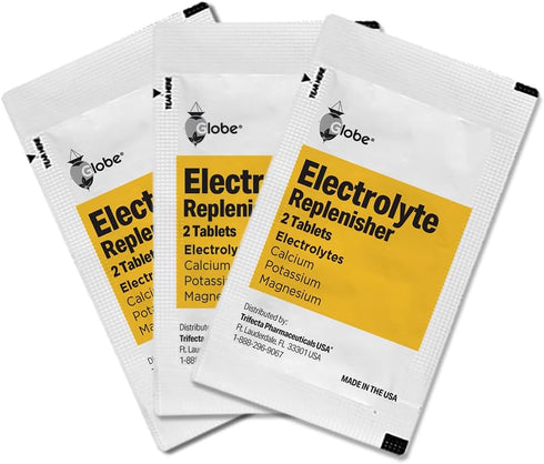 Globe Electrolyte Replacement Tablets, 50 Packets of 2 Tablets Each for Rehydration and Recovery