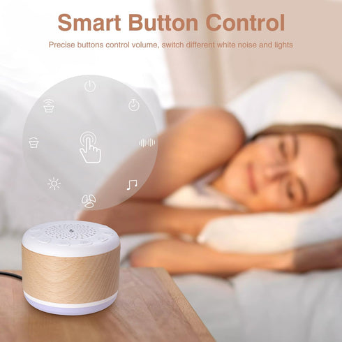 Monerr 24 8 Setting 3.93) Solid Wood White Noise Sound Machine for Baby Adults Kids Sleep Sound Machine with Soothing