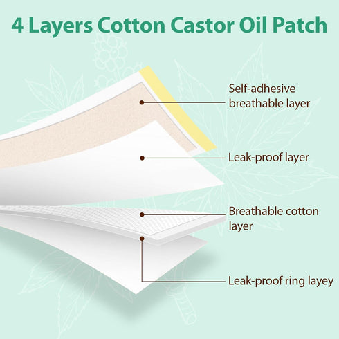 MuseLuxe 40 Bottle(8oz),Cotton Pack Pcs Castor Oil Patches with Castor Oil Organic Cold Pressed Unrefined Glass Caster