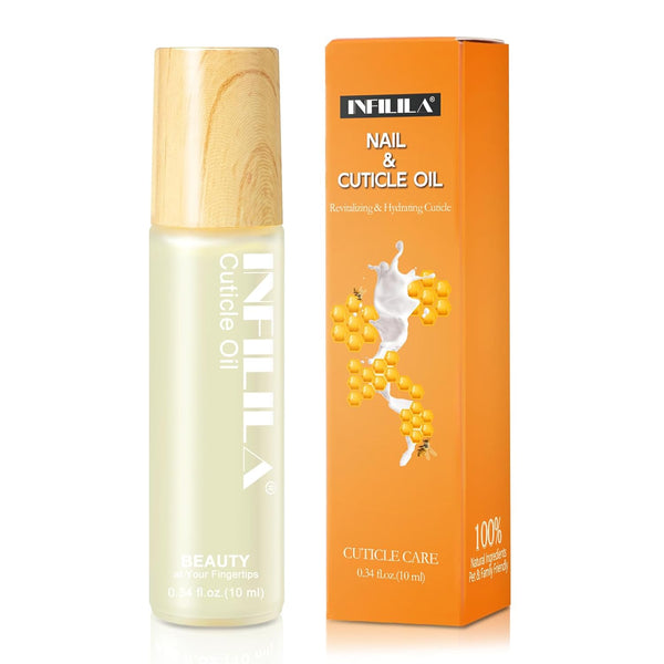 NXJ INFILILA Cuticle Oil, Nail Strengthener and Growth, 10ml Nail Cuticle Oil with Vitamin E, Milk Honey Extract