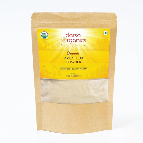 Darsa Organics Amla Fruit Powder from India, 8 oz, Rich in Vitamin C & Antioxidants, Supports Immunity and Hair Growth