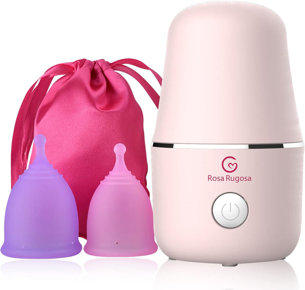 ROSA RUGOSA Menstrual Cup Steamer, Portable Menstrual Cup Wash Kit, Comes with Two Reusable