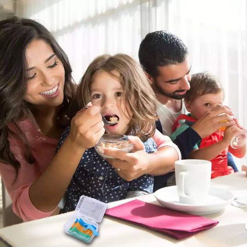 FAMILIFE Floss Picks, 120 Pcs Kid's Dental Floss Cleaner, 4 Travel Cases, Helps Fight Tooth Decay