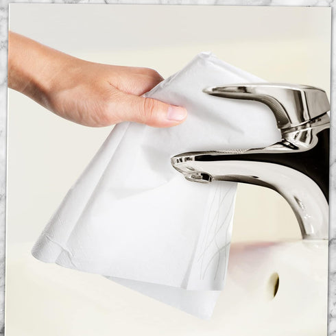 Guest Bathroom Paper Hand Towel Disposable Towels, Decorative Napkins for Kitchen Parties, Weddings (100 Count)