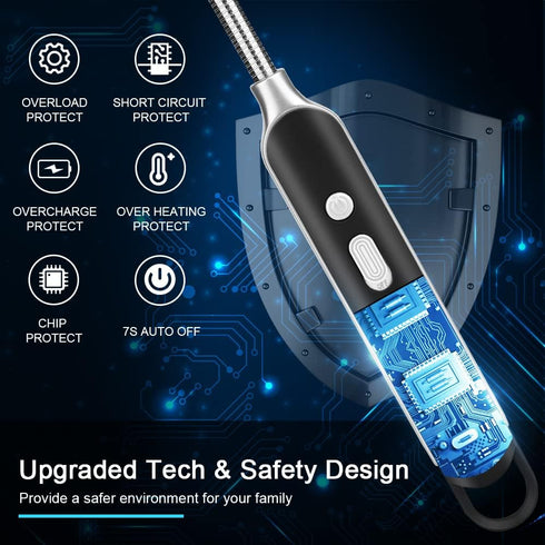 SUPRUS Electric Rechargeable Arc Lighter - Long Flexible Neck USB Lighter for Candle Cooking, Black