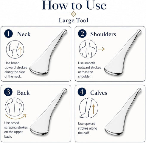 xaytsut 2-in-1 Acupressure Pen, Dual-Ended Stainless Steel Gua Sha Scraper and Large Tip Fascia Massage Tool for Deep