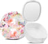 Retainer Case with Mirror, Mouth Guard Case, Orthodontic Aligner Case with Ventilation Holes, Pink Flower