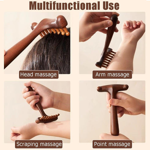 Set,Scraping OULIGET Wood Gua Sha Massage Tools Scalp Comb,Scraping Natural Wooden Gua Sha Tool