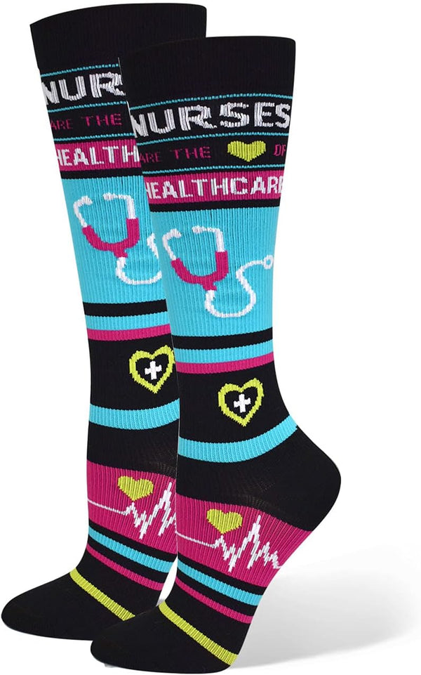 Women's Compression Socks 10-14mmHG, Nurse Healthcare, Black