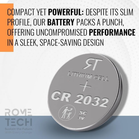 Rome Tech Blood Glucose Monitor CR2032 Batteries for True METRIX AIR, True METRIX GO, UASure II