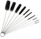 Long Straw Brush, Nylon Pipe Tube Cleaner Set of 10 with 8.2-inch Length and 10 Different Diameters