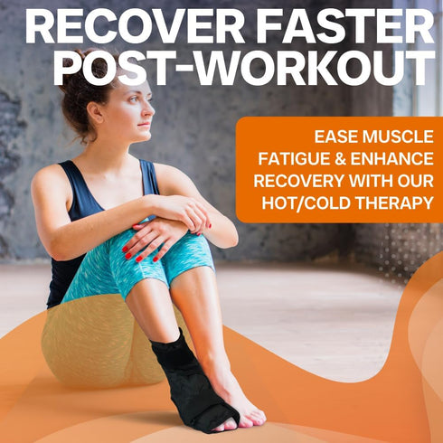 Hot/Cold Gel Wrap for Foot & Ankle Pain Relief - Compression Ankle Ice Pack Wrap, Large