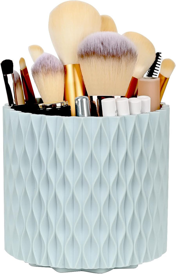 WAFJAMF Makeup Brush Holder, 360 Rotating Storage Cup for Vanity, Bathroom Countertop, 5 Slot Container