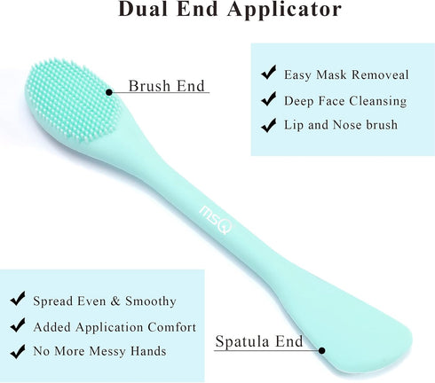 MSQ Silicone Face Mask Brush, 2 Pack Soft Facial Cleansing Scrubber for Skincare
