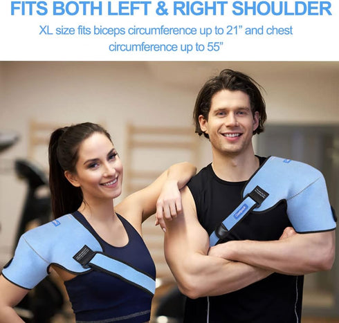3D XL Shoulder Ice Pack for Hot Cold Therapy, Support Wrap for Frozen Shoulder, Sports Injuries, Left or Right Shoulder