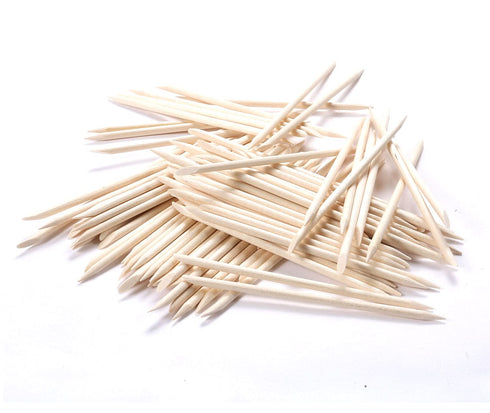 HOOMBOOM 100Pcs Double Sided Cuticle Pusher Remover Nail Art Tool, Orange Wood Sticks for Nails, Manicure Pedicure