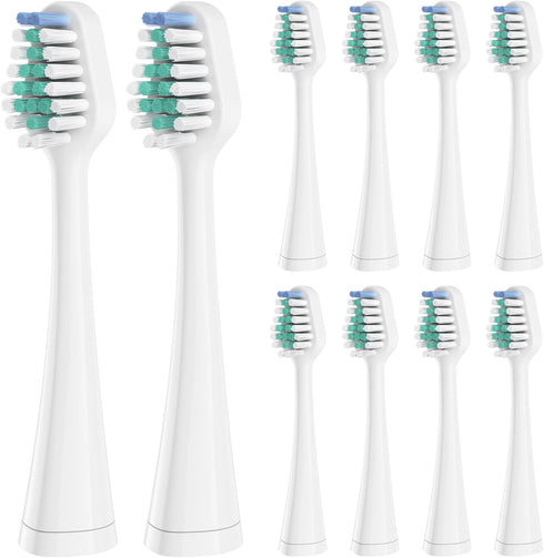 Waterpik Triple Sonic Toothbrush Heads, Complete Care 5.0/9.0, AquaSonic Duo, Home Dental Center, 10 Count, White
