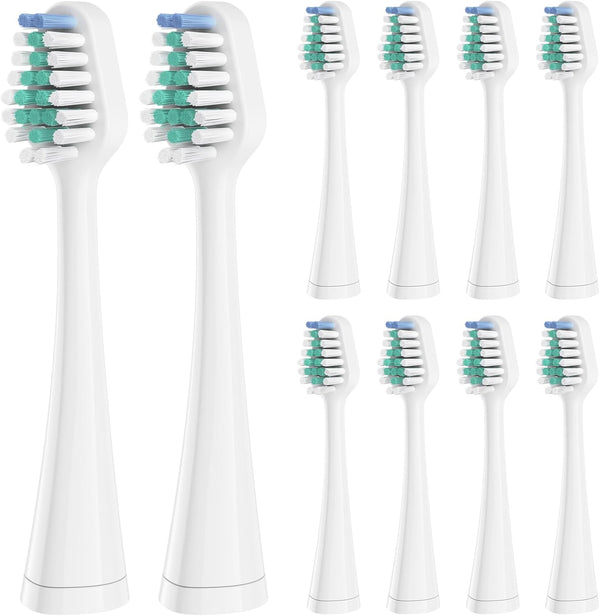 Waterpik Triple Sonic Toothbrush Heads, Complete Care 5.0/9.0, AquaSonic Duo, Home Dental Center, 10 Count, White