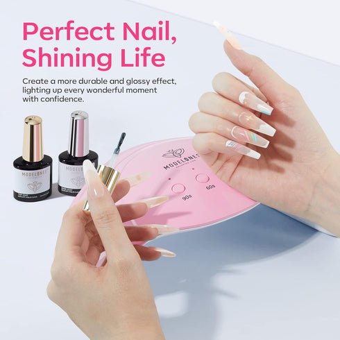 Modelones Gel Nail Lamp with UV Gloves, 48W Nail Dryer with 3 Timer Settings for Gel Polish, Professional UPF99+ UV