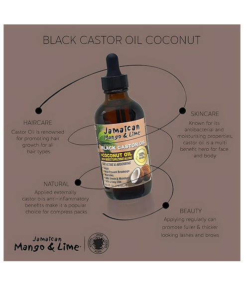 Jamaican Mango & Lime Black Castor Oil - 2 Fl Oz Bottle