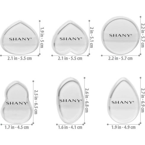 SHANY Stay Jelly Silicone Sponge Set - Pack of 6 Clear & Non-Absorbent Makeup Blending Sponges for Flawless Application