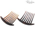 Parcelona French Basic 7 Teeth Tortoise Shell Matte Large 4” Celluloid Set of 2 Side Hair Combs for Women and Girls