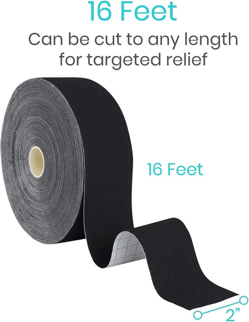 Vive Kinesiology Tape (16.4 Feet) - Therapeutic Athletic Support Tape for Muscle and Joint Recovery, Waterproof