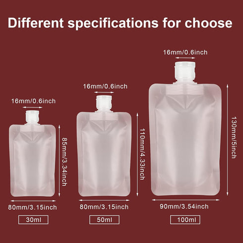 YASUOA 12 Pieces 100ml Leakproof Travel Pouches - TSA Approved Empty Stand Up Pouch for Toiletries