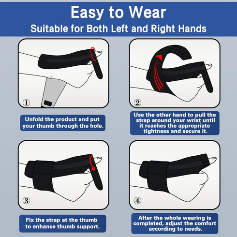 Dr.Welland Reversible Thumb & Wrist Stabilizer Splint for Pain Relief, Arthritis, Tendonitis, Lightweight and