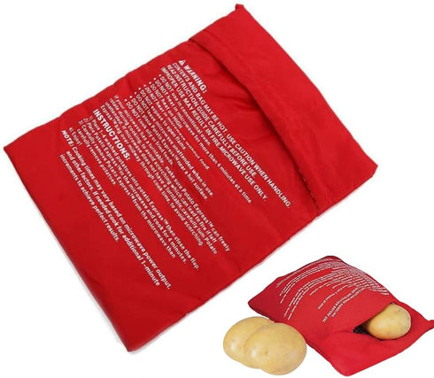 Lxzcelrt 2 Pack Microwave Potato Bag Reusable Red Reusable Microwave Cooker Potato Pouch
