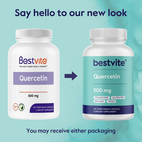 BESTVITE Quercetin 500mg - 240 Vegetarian Capsules (120 x 2) - Vegan, Non GMO, Gluten Free, No Stearates, No Silicon