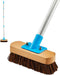 Heavy Duty Deck Brush with Long Handle, 60" Floor Scrub Brush with Stiff Natural Bristles for Outdoor Cleaning