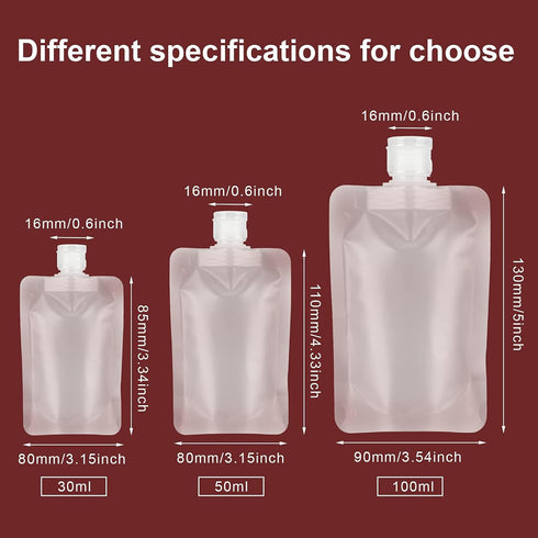 YASUOA 12 Pieces Travel Size Refillable Pouch - TSA Approved Squeeze Empty Stand Up Pouches for Toiletries, Leak Proof